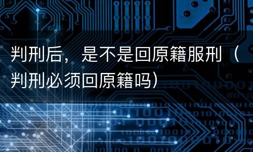 判刑后，是不是回原籍服刑（判刑必须回原籍吗）