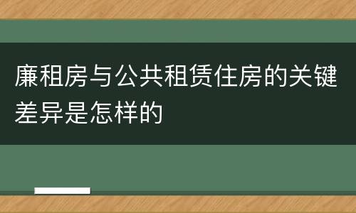 廉租房与公共租赁住房的关键差异是怎样的