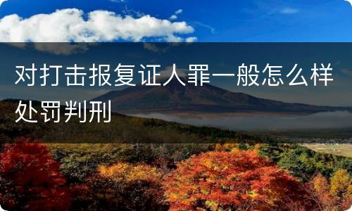 对打击报复证人罪一般怎么样处罚判刑