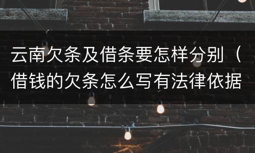 云南欠条及借条要怎样分别（借钱的欠条怎么写有法律依据）