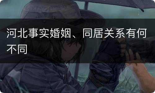 河北事实婚姻、同居关系有何不同