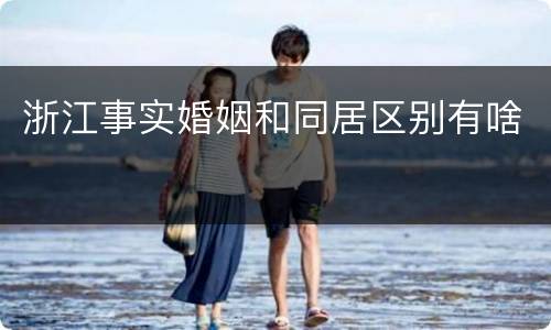 浙江事实婚姻和同居区别有啥
