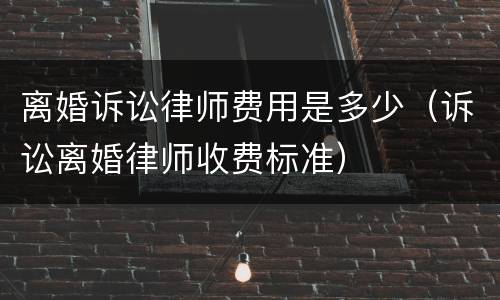 离婚诉讼律师费用是多少（诉讼离婚律师收费标准）