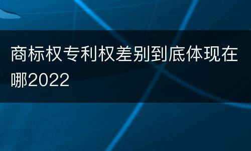 商标权专利权差别到底体现在哪2022