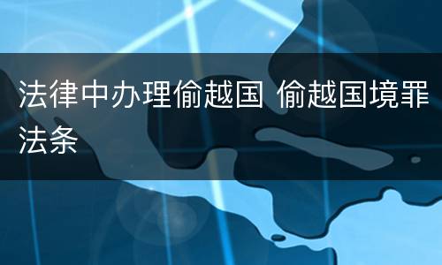 法律中办理偷越国 偷越国境罪法条