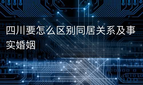 四川要怎么区别同居关系及事实婚姻