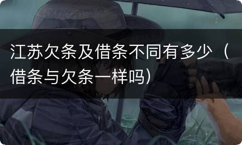 江苏欠条及借条不同有多少（借条与欠条一样吗）
