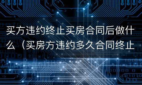 买方违约终止买房合同后做什么（买房方违约多久合同终止）