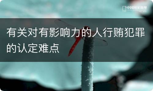 有关对有影响力的人行贿犯罪的认定难点