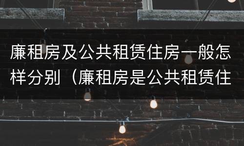 廉租房及公共租赁住房一般怎样分别（廉租房是公共租赁住房吗）