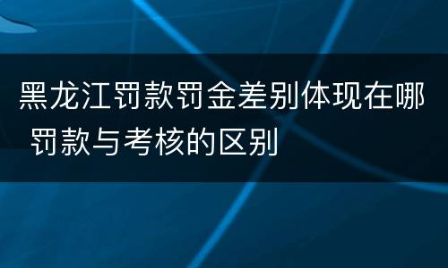 黑龙江罚款罚金差别体现在哪 罚款与考核的区别