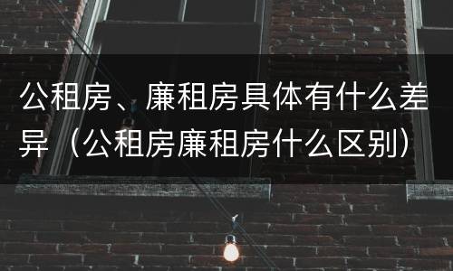 公租房、廉租房具体有什么差异(公租房廉租房什么区别)