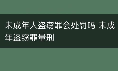 未成年人盗窃罪会处罚吗 未成年盗窃罪量刑