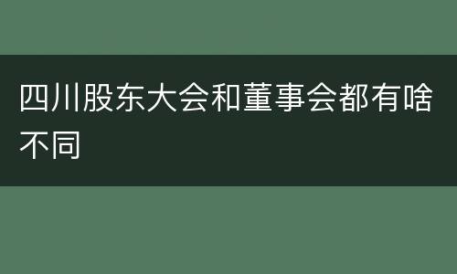 四川股东大会和董事会都有啥不同