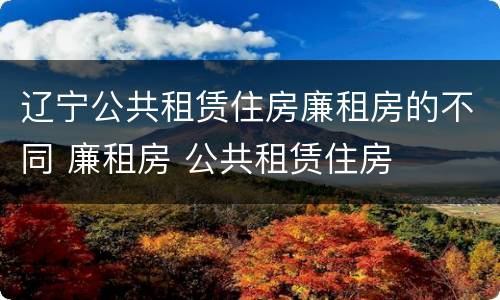 辽宁公共租赁住房廉租房的不同 廉租房 公共租赁住房