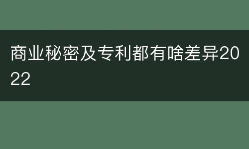 商业秘密及专利都有啥差异2022