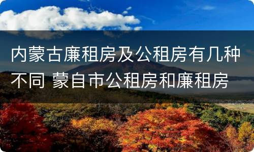 内蒙古廉租房及公租房有几种不同 蒙自市公租房和廉租房