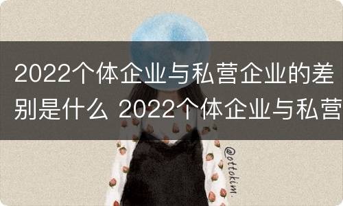 2022个体企业与私营企业的差别是什么 2022个体企业与私营企业的差别是什么呀