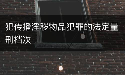 犯传播淫秽物品犯罪的法定量刑档次