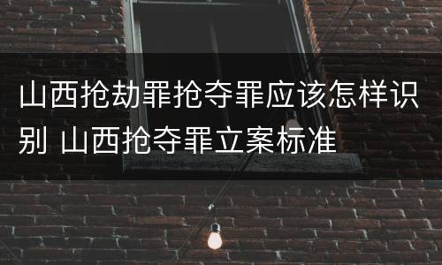 山西抢劫罪抢夺罪应该怎样识别 山西抢夺罪立案标准