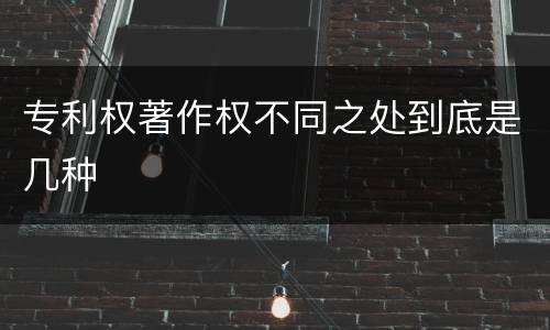 专利权著作权不同之处到底是几种