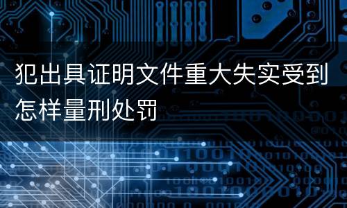 犯出具证明文件重大失实受到怎样量刑处罚