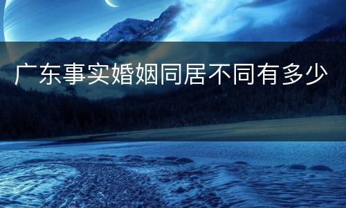 广东事实婚姻同居不同有多少