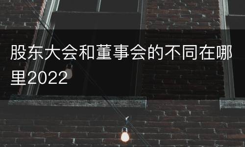 股东大会和董事会的不同在哪里2022