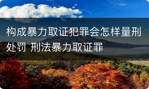 构成暴力取证犯罪会怎样量刑处罚 刑法暴力取证罪