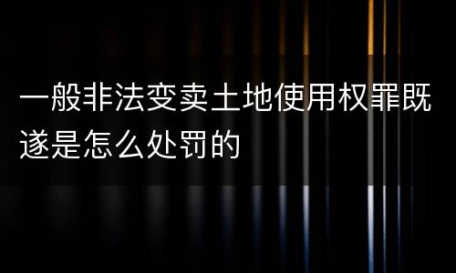 一般非法变卖土地使用权罪既遂是怎么处罚的