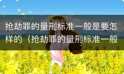 抢劫罪的量刑标准一般是要怎样的（抢劫罪的量刑标准一般是要怎样的判刑）