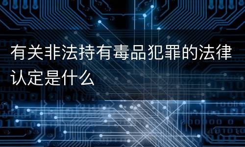有关非法持有毒品犯罪的法律认定是什么