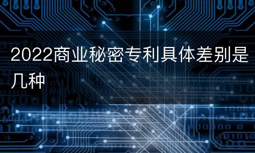2022商业秘密专利具体差别是几种