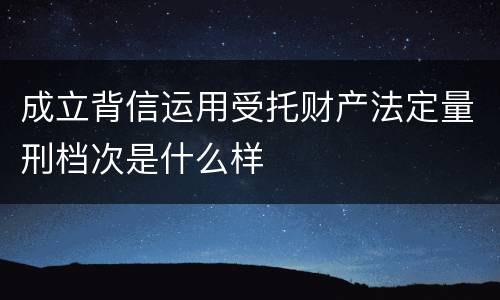 成立背信运用受托财产法定量刑档次是什么样