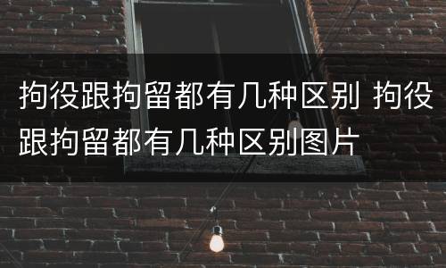 拘役跟拘留都有几种区别 拘役跟拘留都有几种区别图片