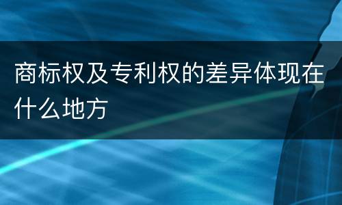 商标权及专利权的差异体现在什么地方
