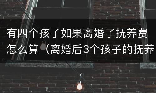 有四个孩子如果离婚了抚养费怎么算（离婚后3个孩子的抚养费怎么算）