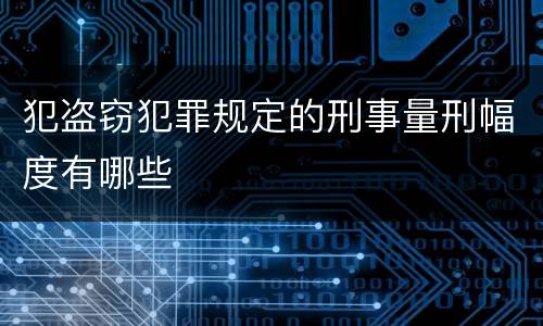 犯盗窃犯罪规定的刑事量刑幅度有哪些