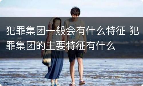 犯罪集团一般会有什么特征 犯罪集团的主要特征有什么