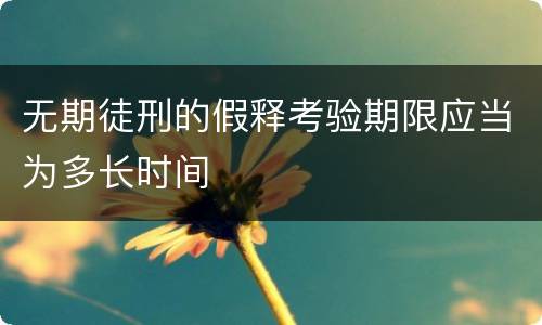 无期徒刑的假释考验期限应当为多长时间