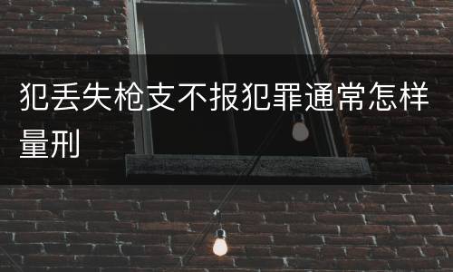 犯丢失枪支不报犯罪通常怎样量刑