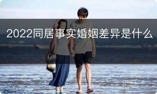 2022同居事实婚姻差异是什么