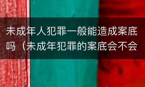 未成年人犯罪一般能造成案底吗（未成年犯罪的案底会不会消掉）
