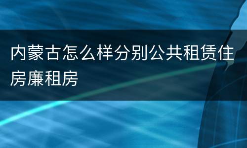 内蒙古怎么样分别公共租赁住房廉租房