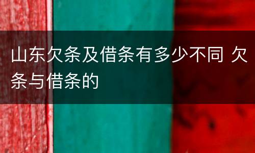 山东欠条及借条有多少不同 欠条与借条的
