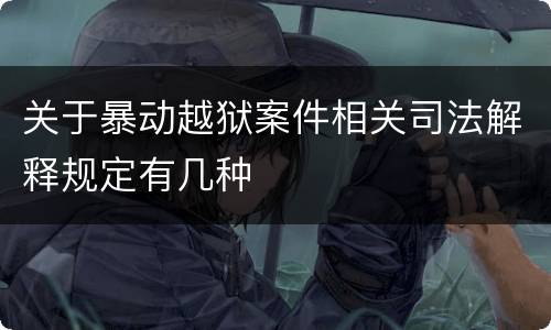 关于暴动越狱案件相关司法解释规定有几种