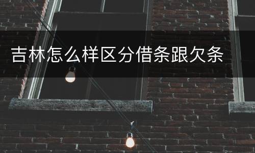 吉林怎么样区分借条跟欠条