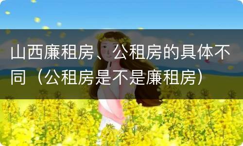 山西廉租房、公租房的具体不同（公租房是不是廉租房）