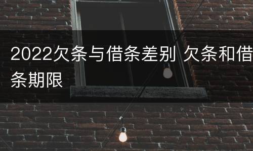 2022欠条与借条差别 欠条和借条期限