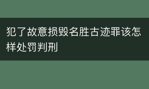 犯了故意损毁名胜古迹罪该怎样处罚判刑
